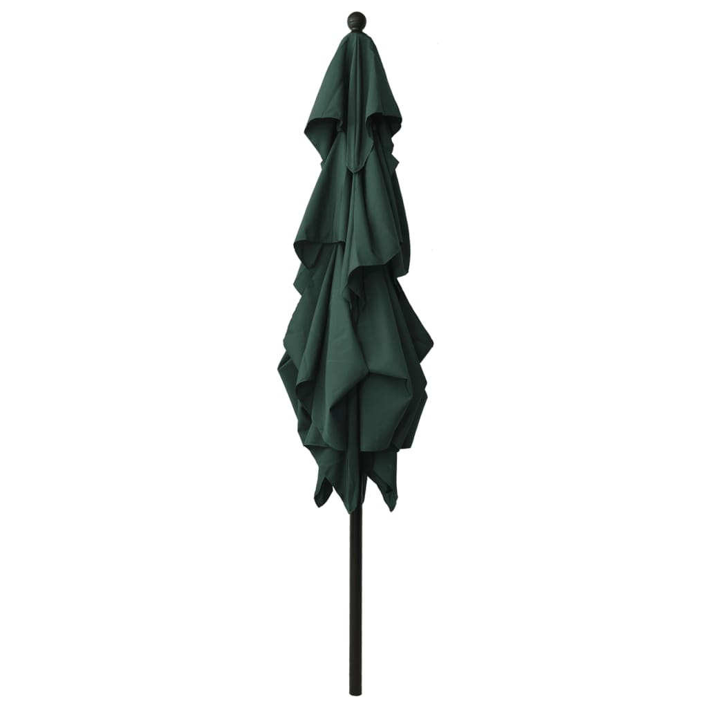 parasol 2,5x2,5 m aluminiumsstang 3 niveauer grøn