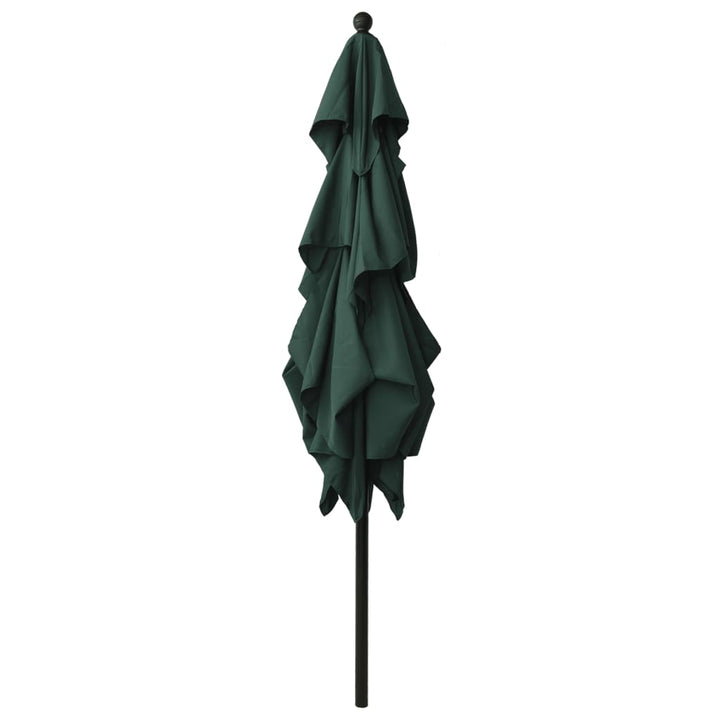 parasol 2,5x2,5 m aluminiumsstang 3 niveauer grøn