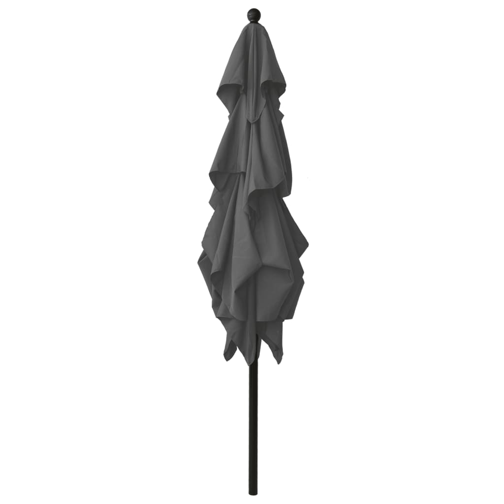 parasol 2,5x2,5 m aluminiumsstang 3 niveauer antracitgrå