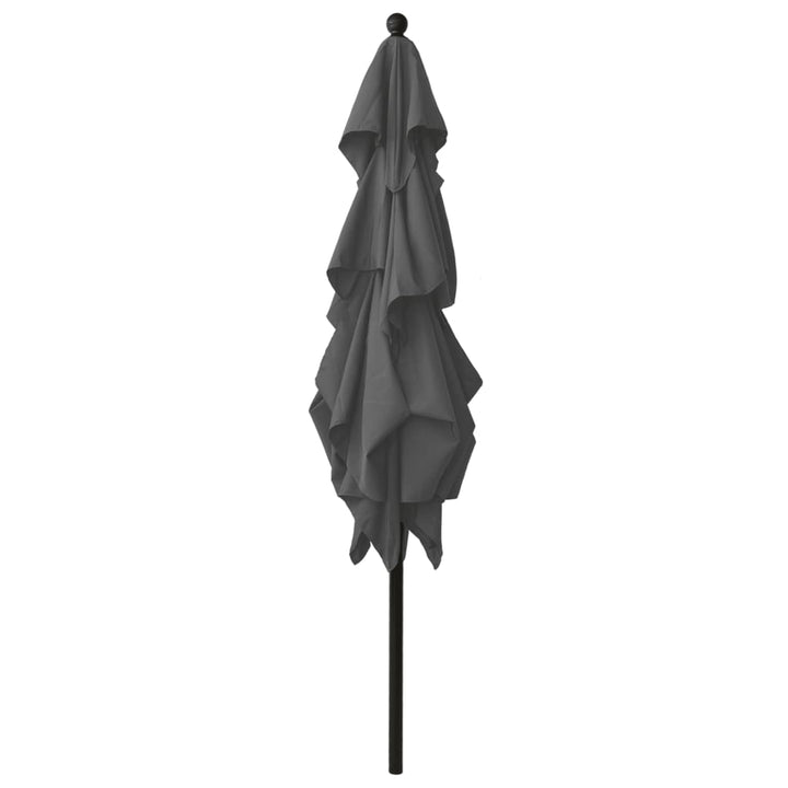 parasol 2,5x2,5 m aluminiumsstang 3 niveauer antracitgrå