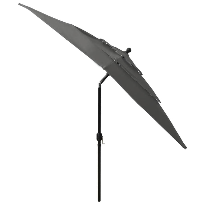 parasol 2,5x2,5 m aluminiumsstang 3 niveauer antracitgrå