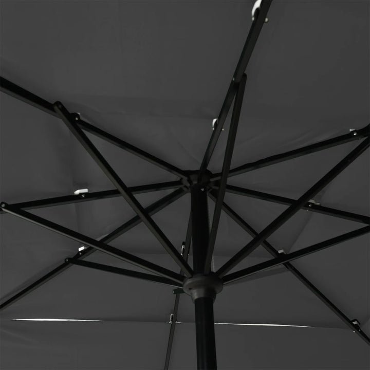 parasol 2,5x2,5 m aluminiumsstang 3 niveauer antracitgrå