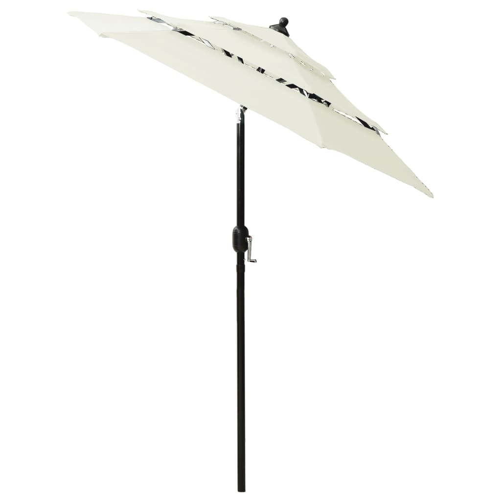 parasol 2 m aluminiumsstang 3 niveauer sandfarvet