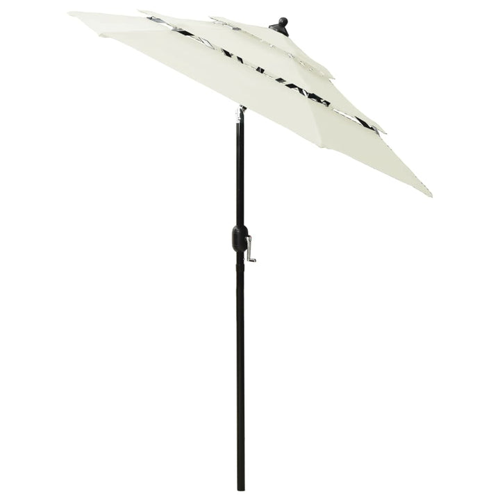 parasol 2 m aluminiumsstang 3 niveauer sandfarvet