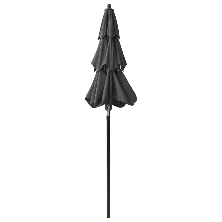 parasol 2 m aluminiumsstang 3 niveauer antracitgrå