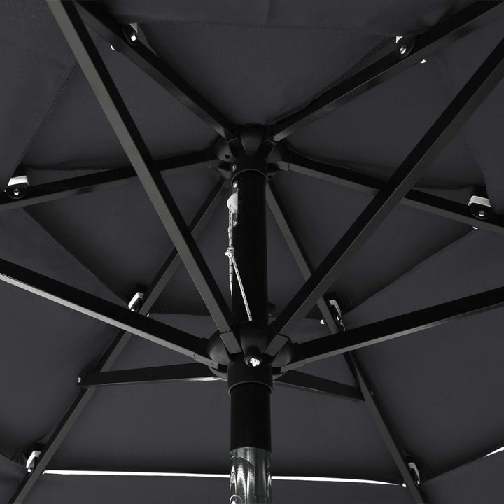 parasol 2 m aluminiumsstang 3 niveauer antracitgrå