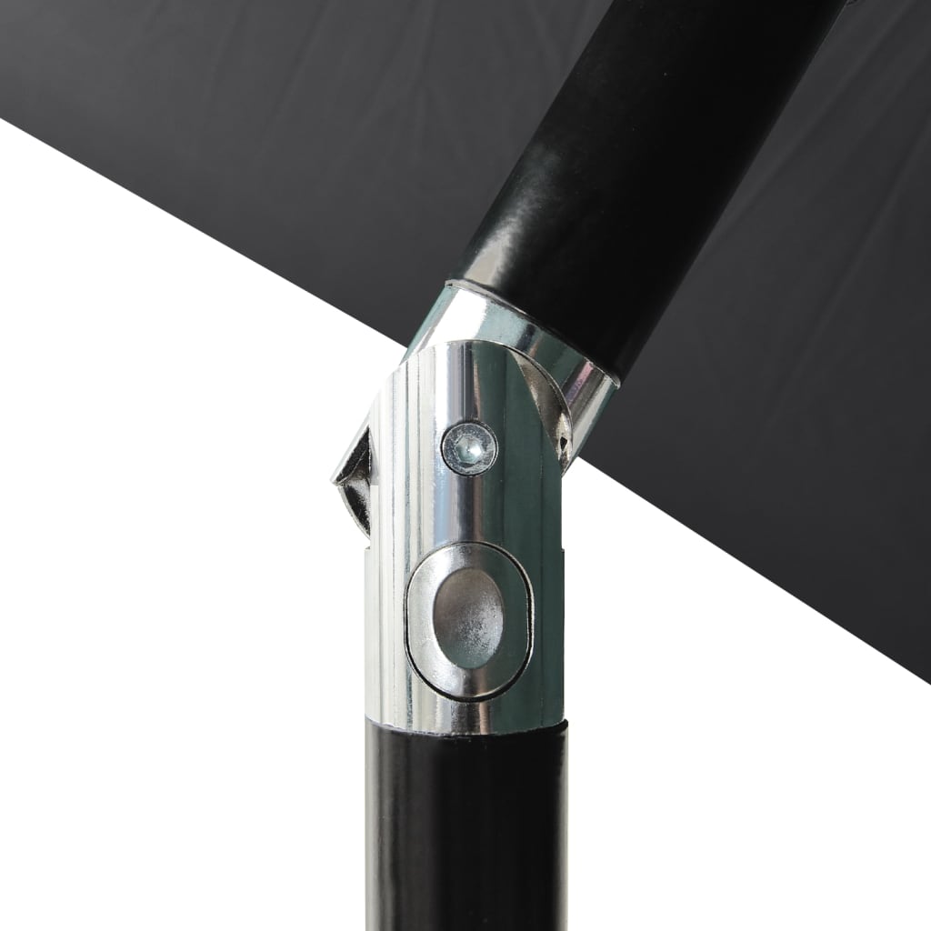 parasol 2 m aluminiumsstang 3 niveauer antracitgrå