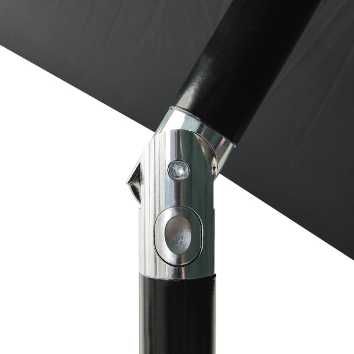 parasol 2 m aluminiumsstang 3 niveauer antracitgrå