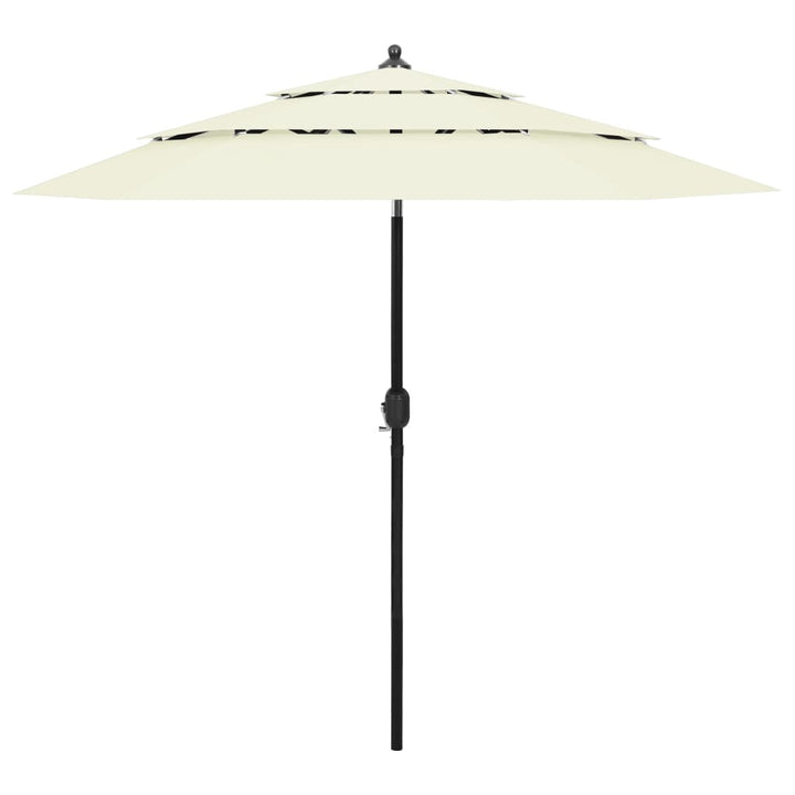parasol 2,5 m aluminiumsstang 3 niveauer sandfarvet