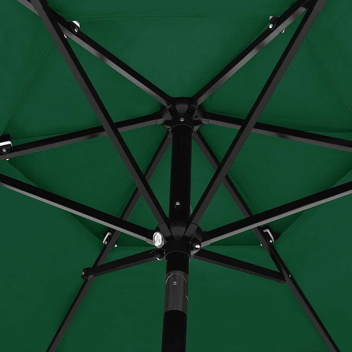 parasol 2,5 m aluminiumsstang 3 niveauer grøn