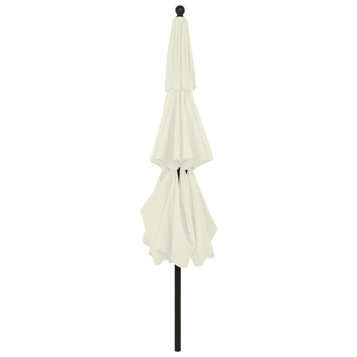 parasol med aluminiumsstang 3,5 m 3 niveauer sandfarvet