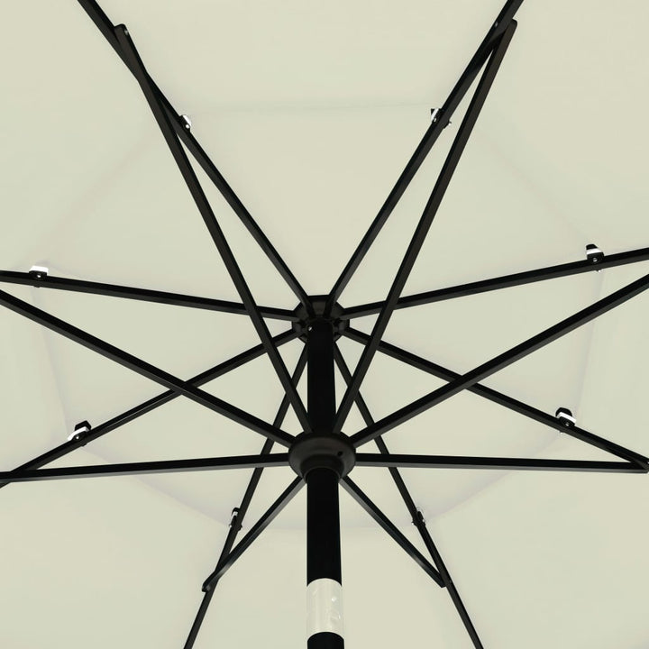 parasol med aluminiumsstang 3,5 m 3 niveauer sandfarvet