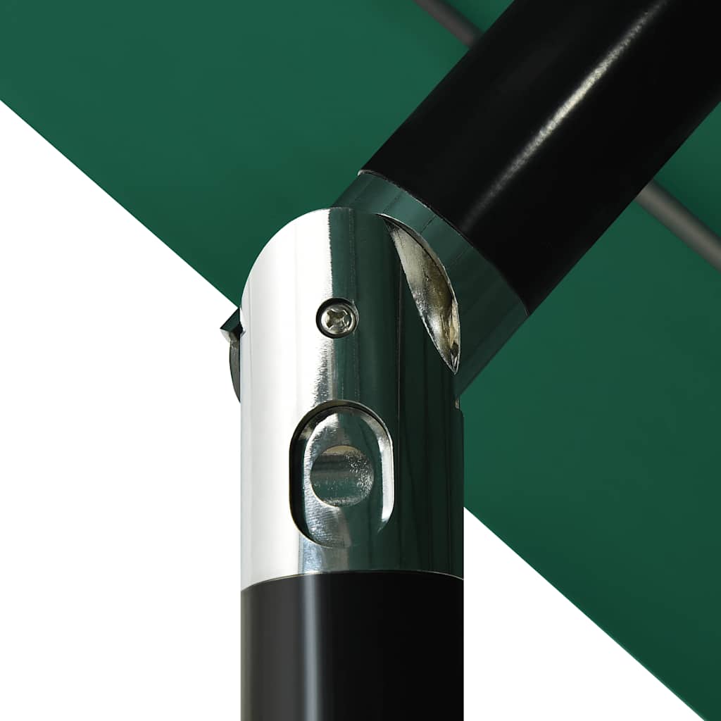 parasol med aluminiumsstang 3,5 m 3 niveauer grøn
