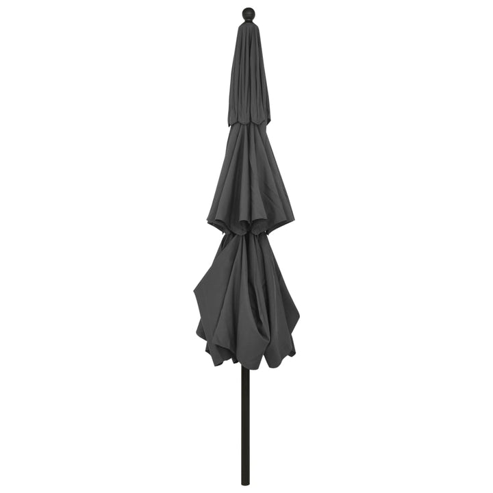 parasol med aluminiumsstang 3,5 m 3 niveauer antracitgrå