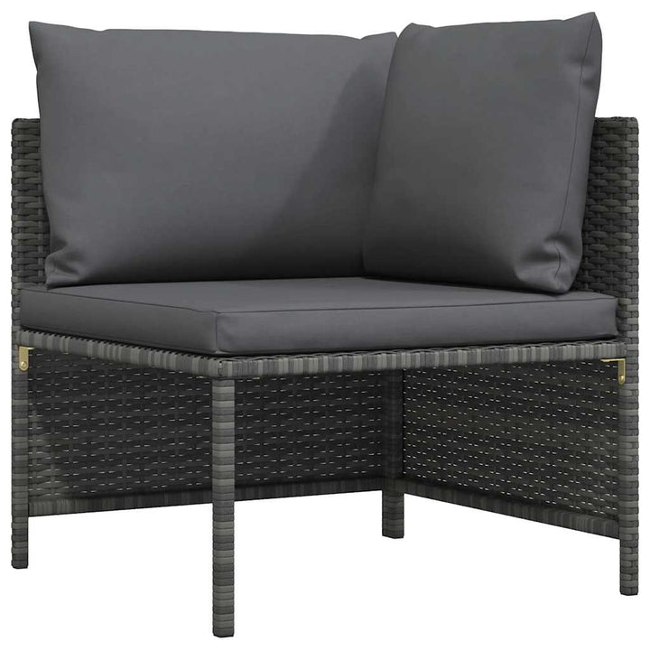 hjørnedel til sofa med hynder polyrattan grå