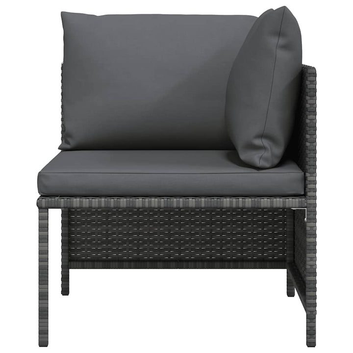 hjørnedel til sofa med hynder polyrattan grå