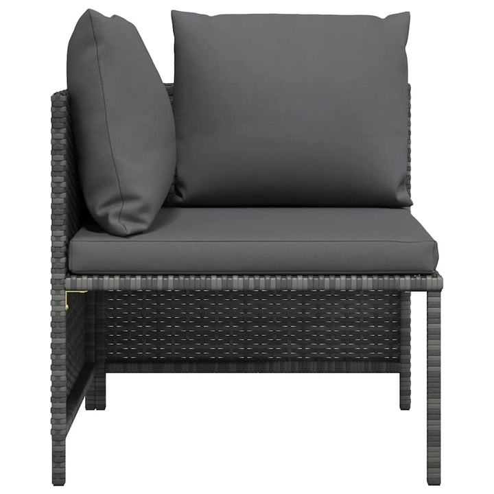 hjørnedel til sofa med hynder polyrattan grå