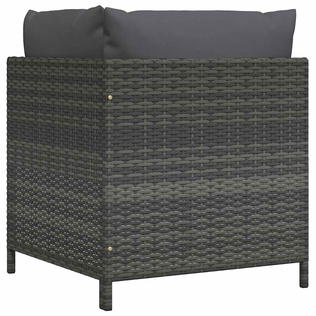 hjørnedel til sofa med hynder polyrattan grå
