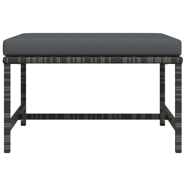 fodskammel til sofa med hynde polyrattan grå