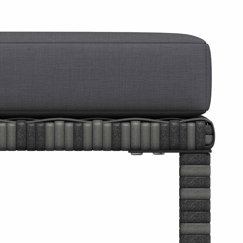 fodskammel til sofa med hynde polyrattan grå