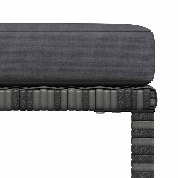 fodskammel til sofa med hynde polyrattan grå