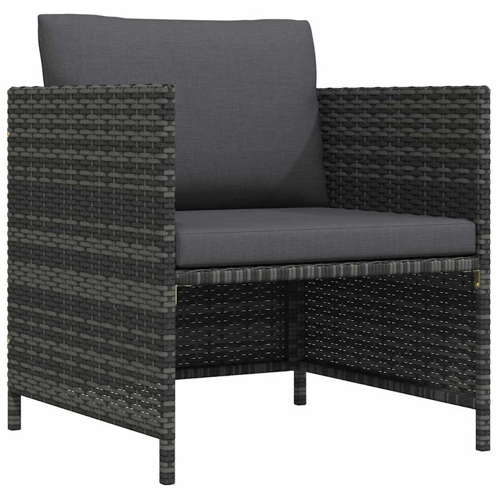 havesofa med hynder polyrattan grå