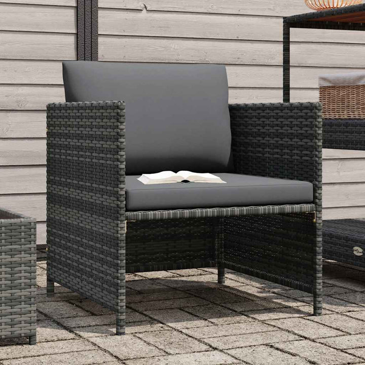 havesofa med hynder polyrattan grå