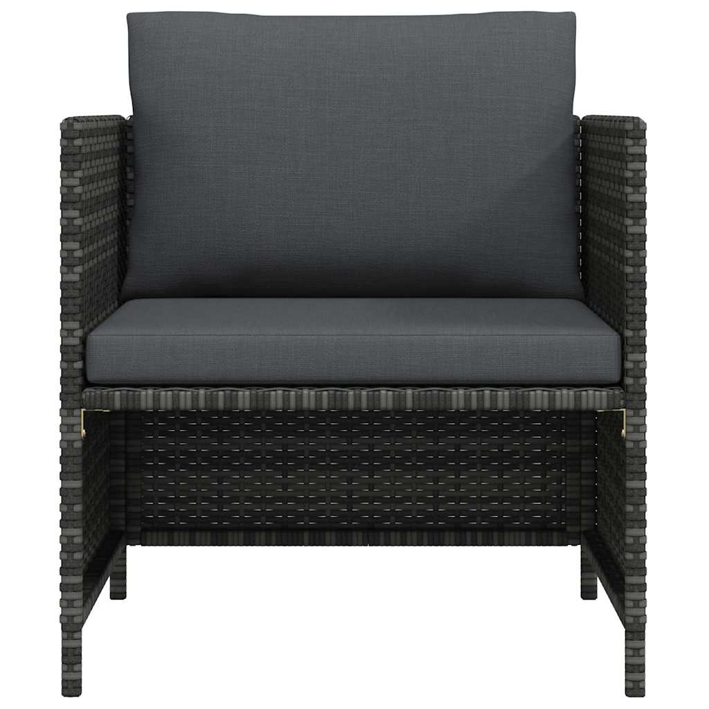 havesofa med hynder polyrattan grå