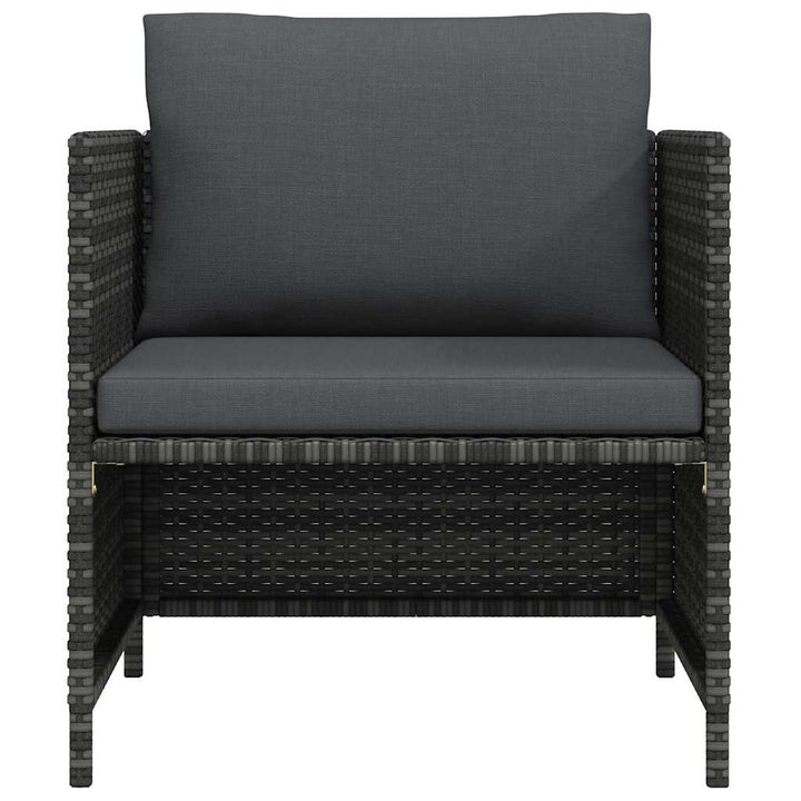 havesofa med hynder polyrattan grå