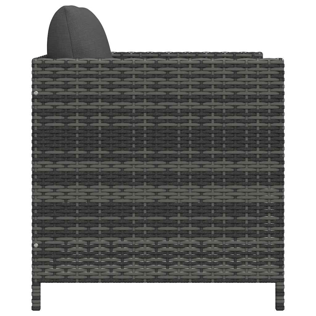 havesofa med hynder polyrattan grå