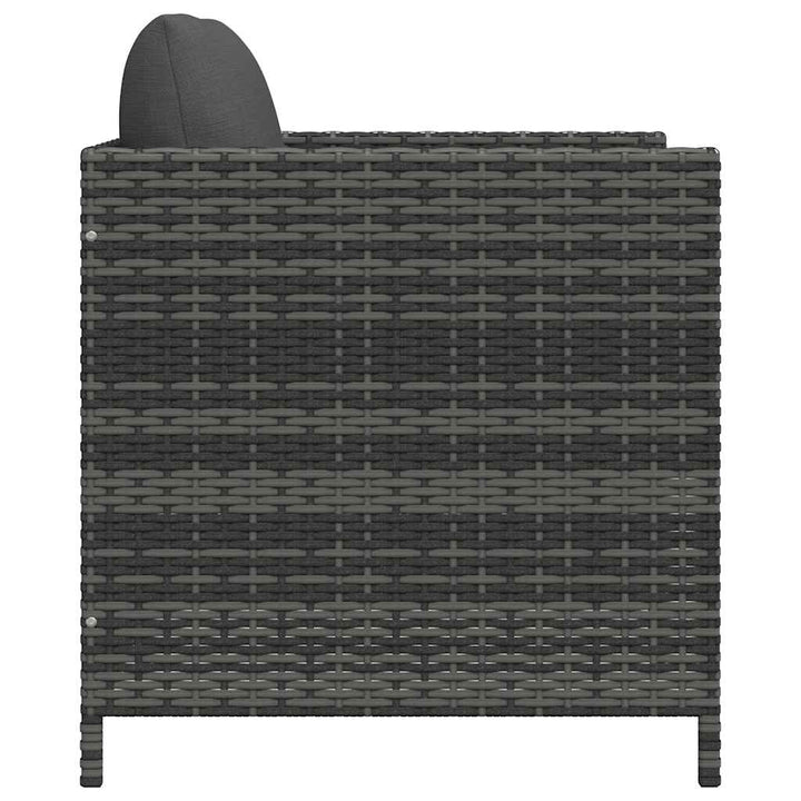 havesofa med hynder polyrattan grå