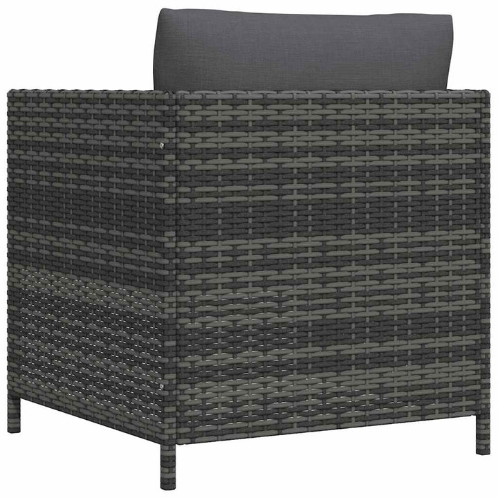 havesofa med hynder polyrattan grå