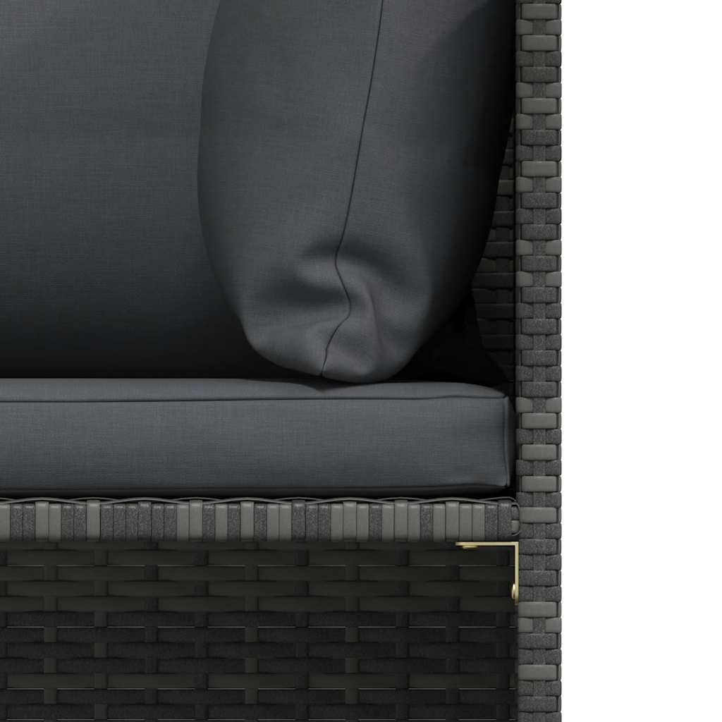 havesofa med hynder polyrattan grå