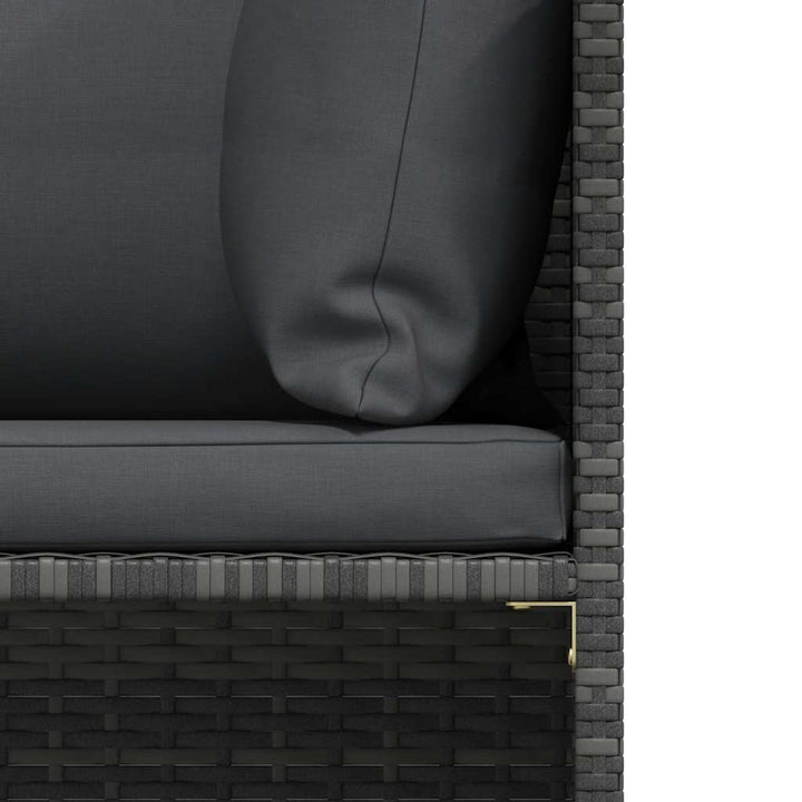 havesofa med hynder polyrattan grå