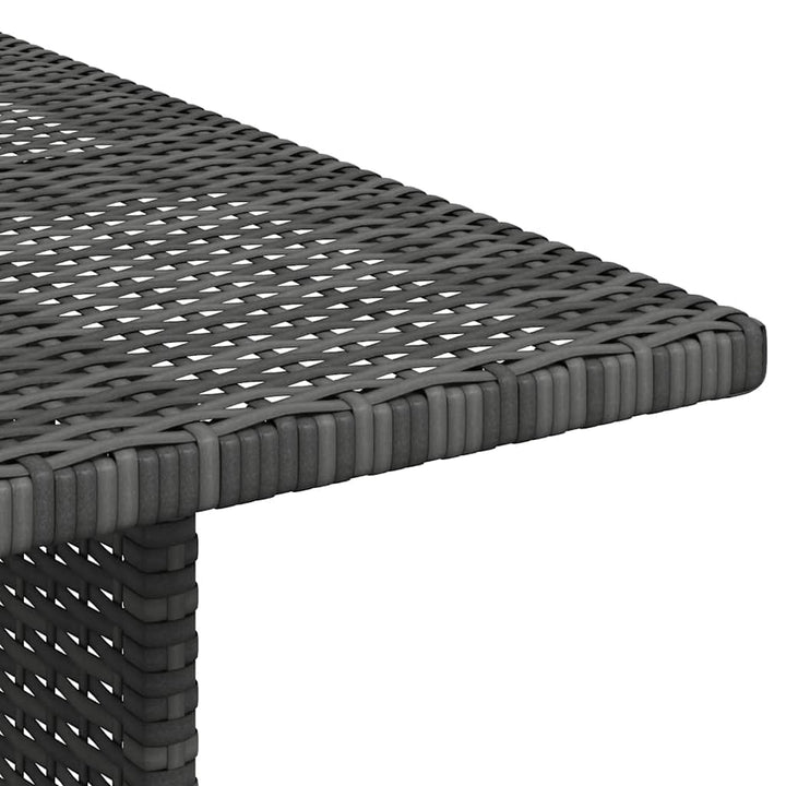 havebord 110x70x65 cm polyrattan grå