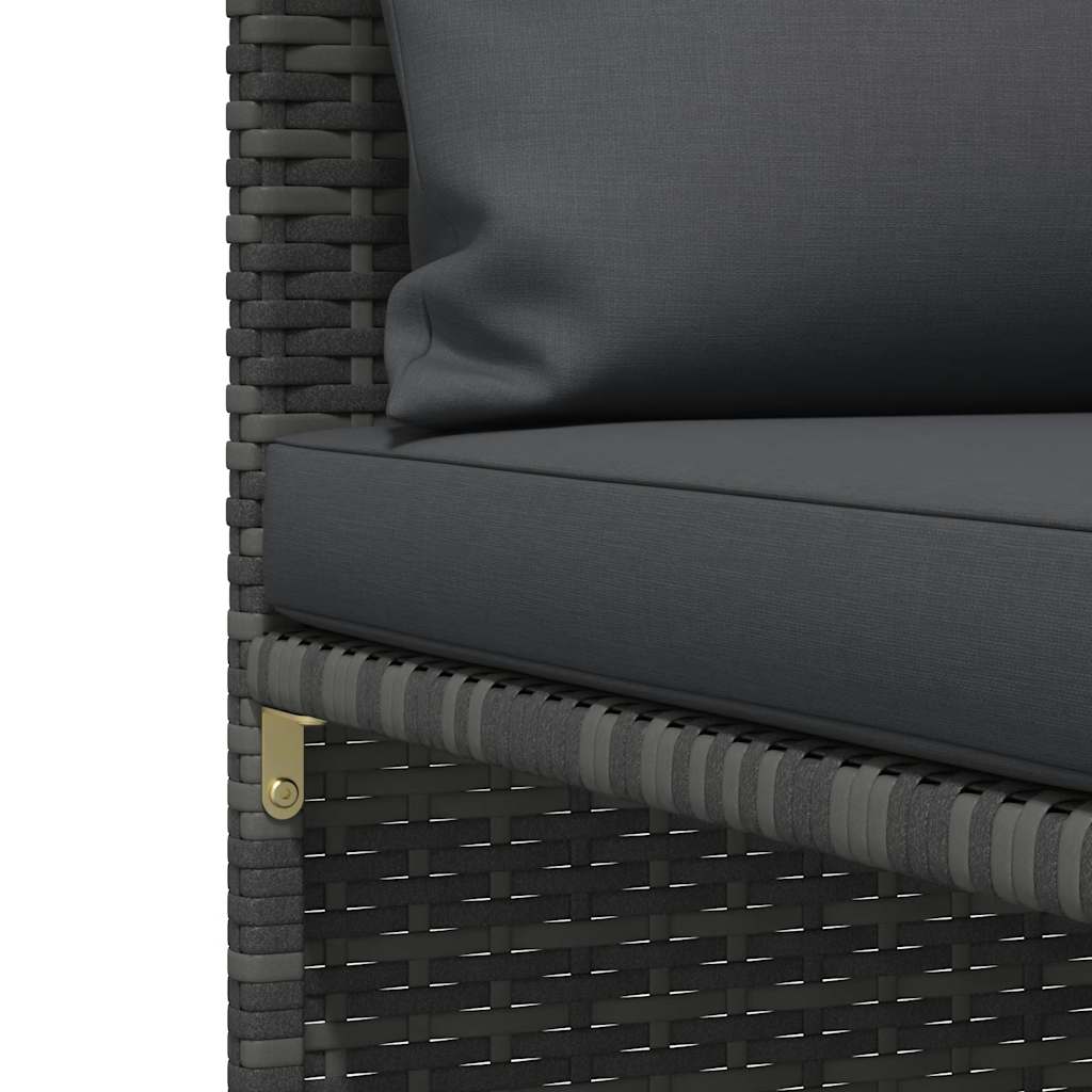 3-personers havesofa med hynder polyrattan grå