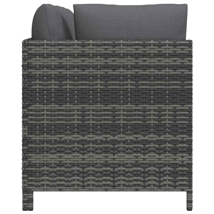 4-personers havesofa med hynder polyrattan grå