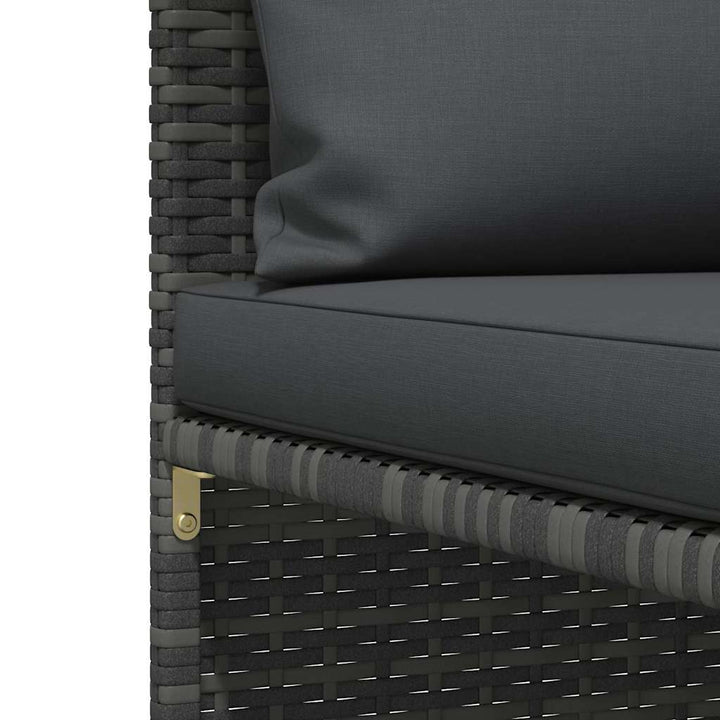 4-personers havesofa med hynder polyrattan grå