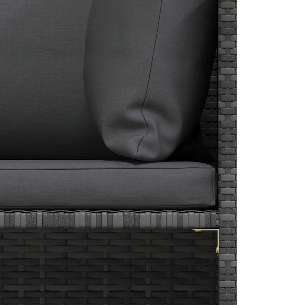 sofasæt 5 dele med hynder polyrattan grå