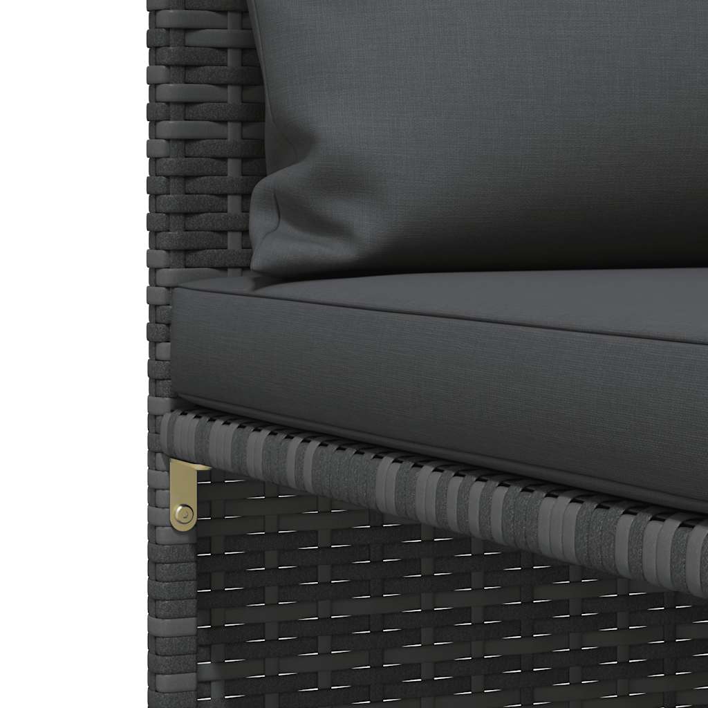 havesofasæt 4 dele med hynder polyrattan grå