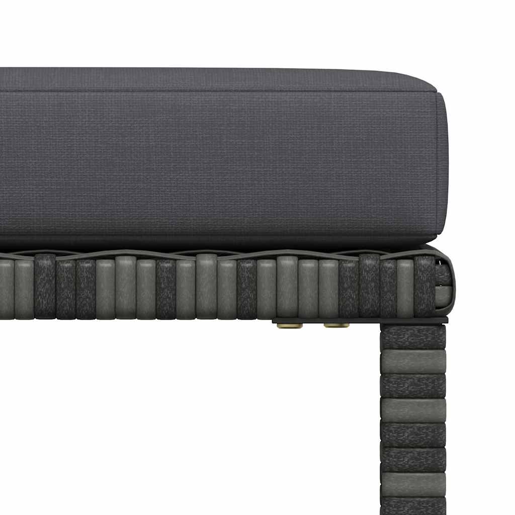 havesofasæt 4 dele med hynder polyrattan grå