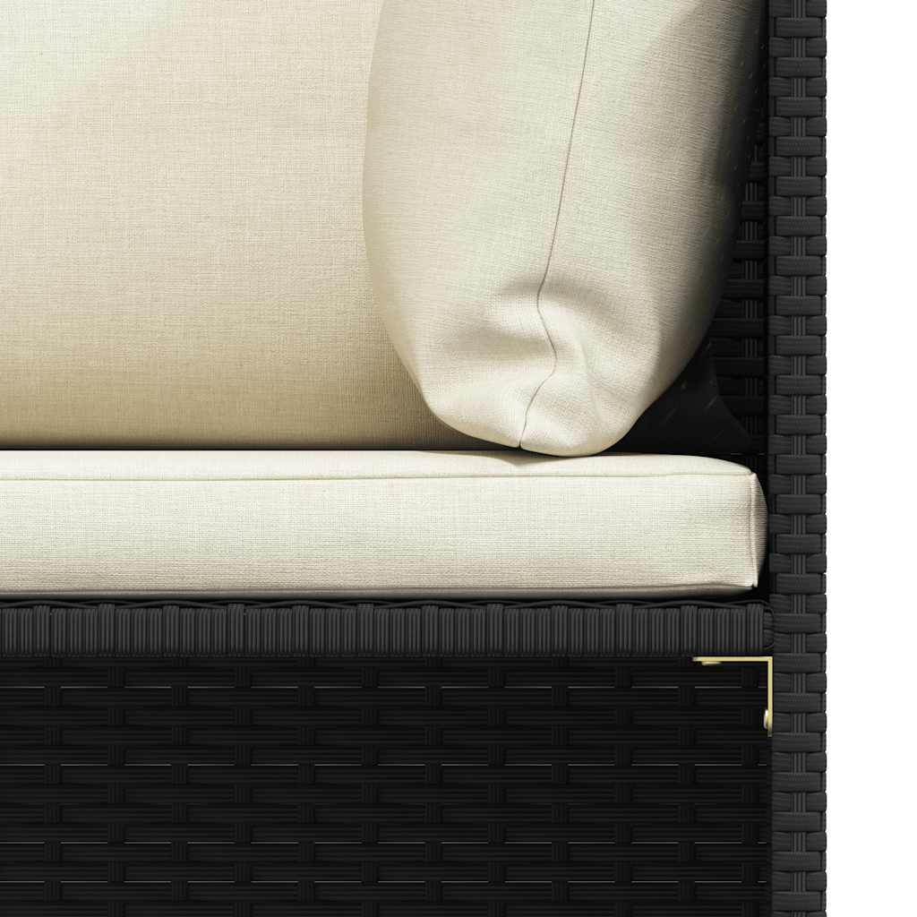 hjørnesæde til sofa med hynder polyrattan sort