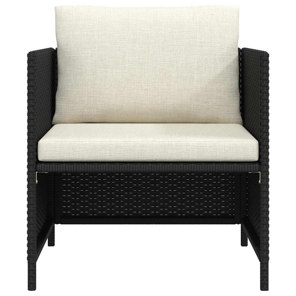 havesofa med hynder polyrattan sort