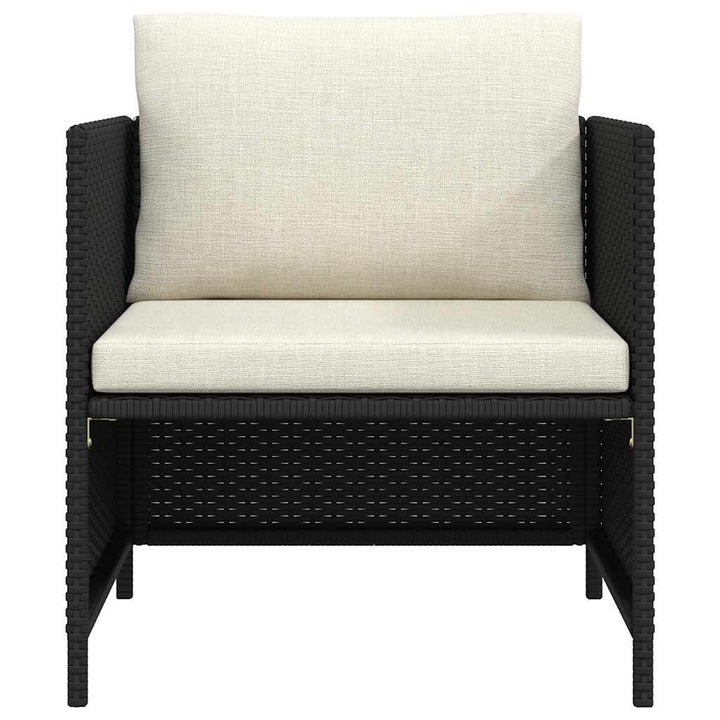 havesofa med hynder polyrattan sort