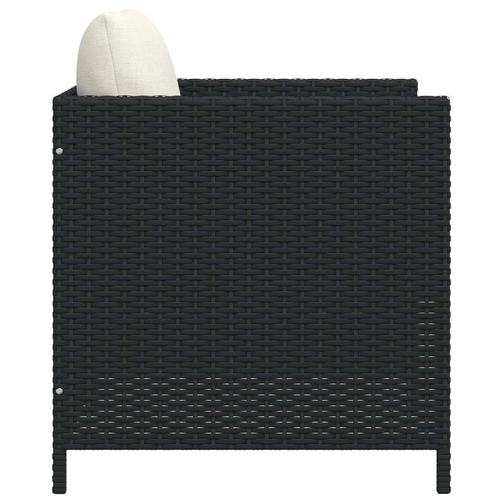 havesofa med hynder polyrattan sort