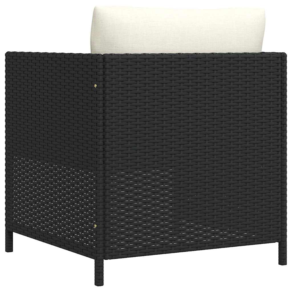havesofa med hynder polyrattan sort