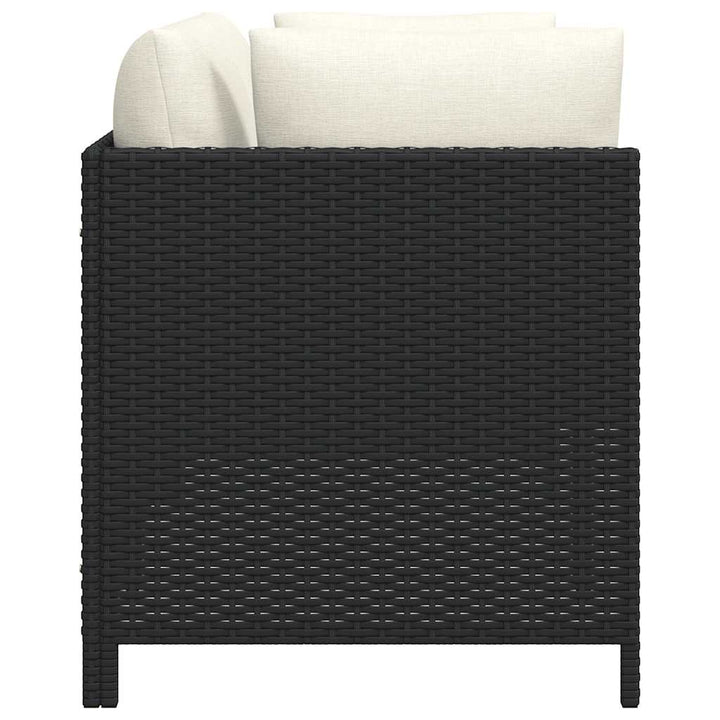 2-personers havesofa med hynder polyrattan sort