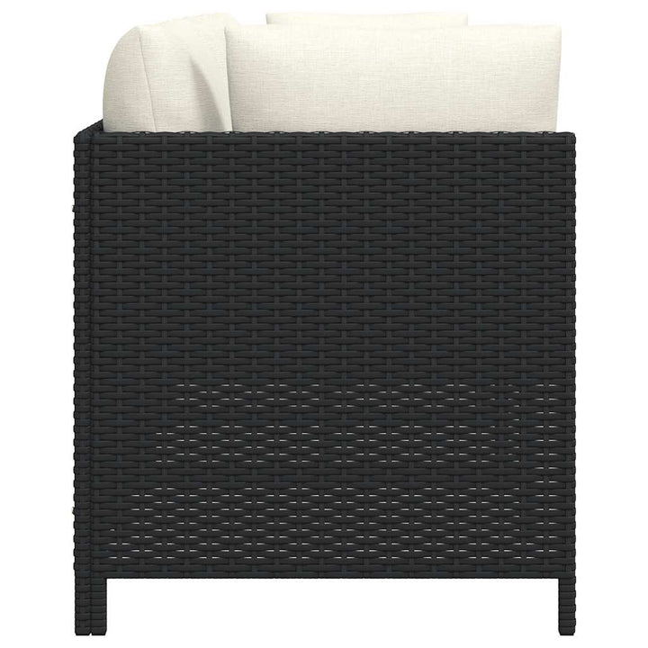 2-personers havesofa med hynder polyrattan sort