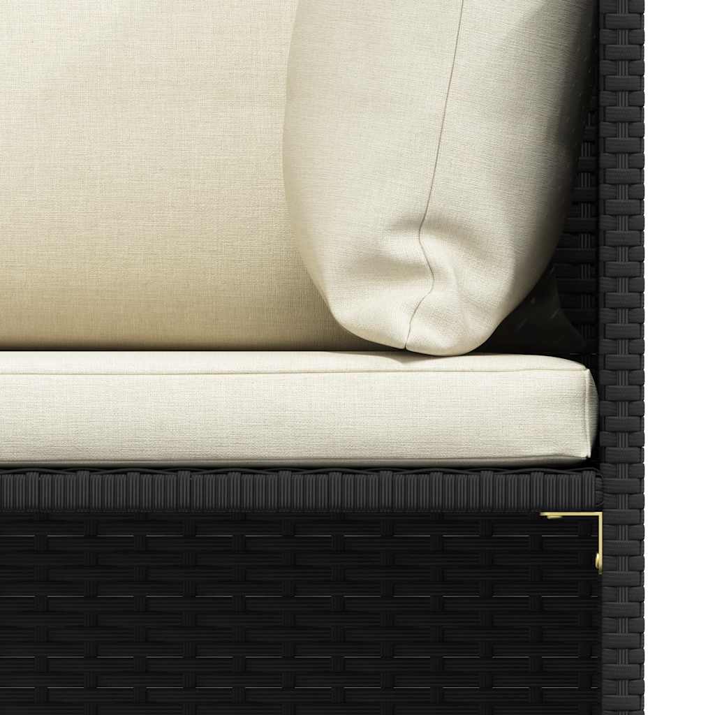 2-personers havesofa med hynder polyrattan sort