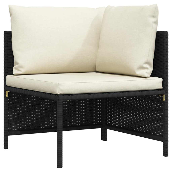 3-personers havesofa med hynder polyrattan sort